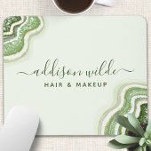 Emerald Green Glitter Agate Geode Luxe Chic Muismat