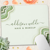 Emerald Green Glitter Agate Geode Luxe Chic Muismat