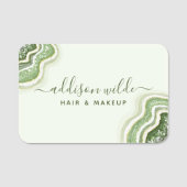 Emerald Green Glitter Agate Geode Luxe Chic Naamplaatje (Voorkant)