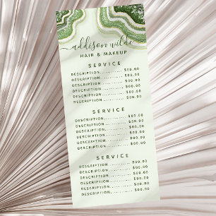 Emerald Green Glitter Agate Geode Luxe Chic Reclamekaart