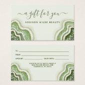 Emerald Green Glitter Agate Geode Luxe Gift Kaart (Voorkant /achterkant)