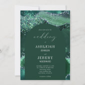Emerald Green Glitter Arch Wedding Kaart (Voorkant)