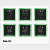 Emerald Green Glitter Black Product Label Diamonds (Vel)