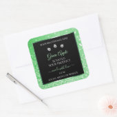 Emerald Green Glitter Black Product Label Diamonds (Envelop)