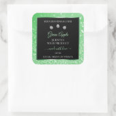 Emerald Green Glitter Black Product Label Diamonds (Tas)
