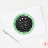 Emerald Green Glitter Black Product Label Diamonds (Envelop)