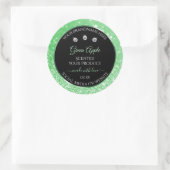 Emerald Green Glitter Black Product Label Diamonds (Tas)