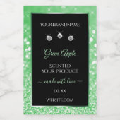 Emerald Green Glitter Black Product Label Diamonds Voedselcontainer Etiket (Enkel label)