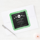 Emerald Green Glitter Black Product Labels Logo (Envelop)