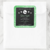 Emerald Green Glitter Black Product Labels Logo (Tas)
