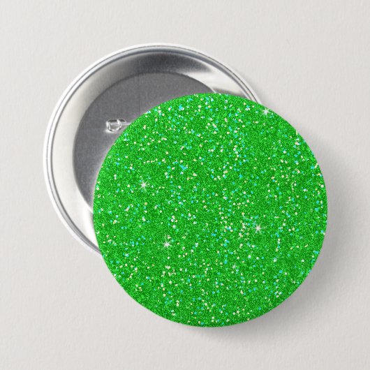 Emerald Green Glitter Effect Sparkle Ronde Button 7,6 Cm (Voorkant /achterkant)