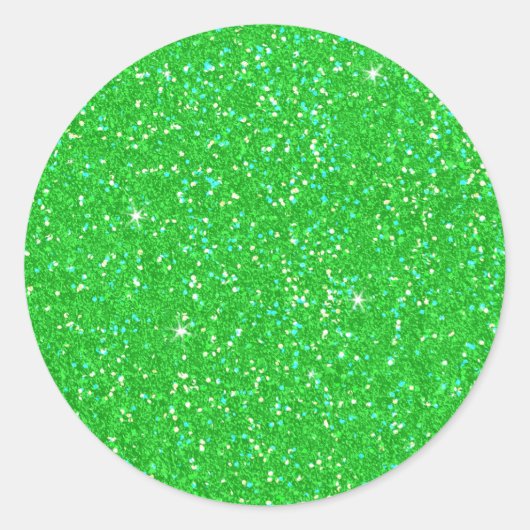 Emerald Green Glitter Effect Sparkle Ronde Sticker (Voorkant)