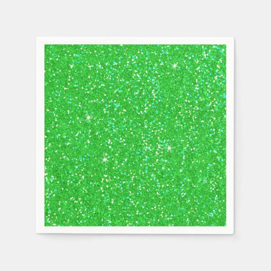 Emerald Green Glitter Effect Sparkle Servetten (Voorkant)
