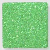 Emerald Green Glitter Effect Sparkle Stenen Onderzetter (Voorkant)