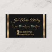 Emerald Green Glitter en Gold Lips Visitekaartje (Achterkant)