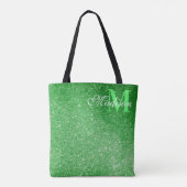 Emerald Green Glitter Glitz en Glam Tote Bag (Achterkant)
