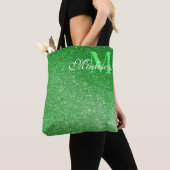 Emerald Green Glitter Glitz en Glam Tote Bag (Dichtbij)