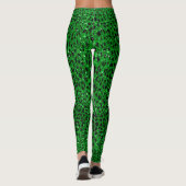 Emerald Green Glitter Leopard Pattern Leggings (Achterkant)