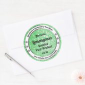 Emerald Green Glitter met diamanten — Productlabel Ronde Sticker (Envelop)