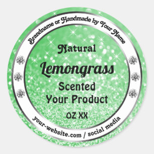 Emerald Green Glitter met diamanten — Productlabel Ronde Sticker