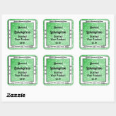 Emerald Green Glitter met diamanten — Productlabel Vierkante Sticker (Vel)