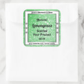 Emerald Green Glitter met diamanten — Productlabel Vierkante Sticker (Tas)