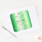 Emerald Green Glitter Product Labels Monogram Logo (Envelop)