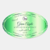 Emerald Green Glitter Product Labels Monogram Logo (Voorkant)
