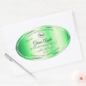 Emerald Green Glitter Product Labels Monogram Logo (Envelop)