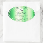 Emerald Green Glitter Product Labels Monogram Logo (Tas)