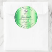 Emerald Green Glitter Product Labels Monogram Logo (Tas)