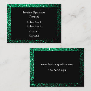 Emerald Green glitter sparkles lijst Black Visitekaartje