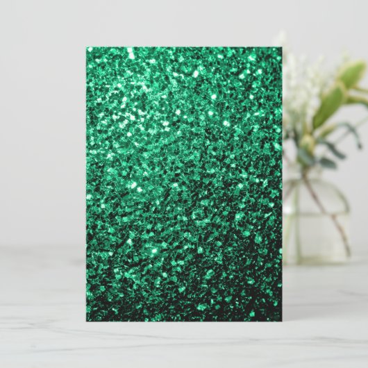 Emerald Green glitter sparkles Personalize Kaart (Staand voorkant)