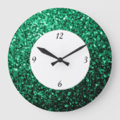 Emerald Green glitter spint cijfers Grote Klok (Voorkant)