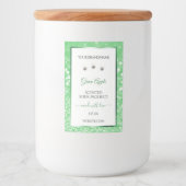 Emerald Green Glitter White Product Labels juwelen Voedselcontainer Etiket (Voorkant)