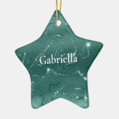 Emerald Green Glitzy Marble Keramisch Ornament (Links)