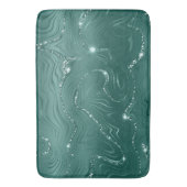 Emerald Green Glitzy Marble Kerstmis Badmat (Voorkant Verticaal)