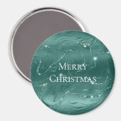 Emerald Green Glitzy Marble Kerstmis Magneet (Voorkant / Achterkant)