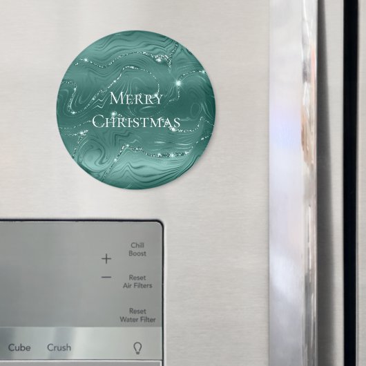 Emerald Green Glitzy Marble Kerstmis Magneet (Insitu (Koelkast))