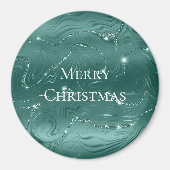 Emerald Green Glitzy Marble Kerstmis Magneet (Voorkant)