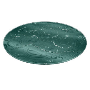 Emerald Green Glitzy Marble Kerstmis Snijplank