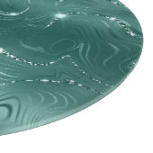 Emerald Green Glitzy Marble Kerstmis Snijplank (Hoek)