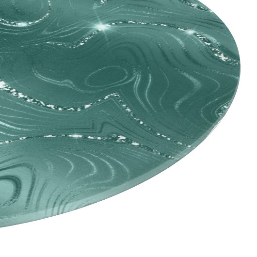 Emerald Green Glitzy Marble Kerstmis Snijplank (Hoek)