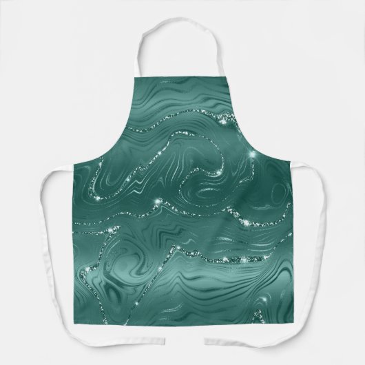 Emerald Green Glitzy Marble Schort (Voorkant)