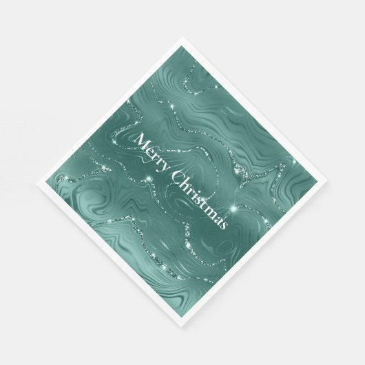 Emerald Green Glitzy Marble Servet (Hoek)