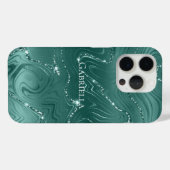 Emerald Green Glitzy Marmer Gepersonaliseerd Case-Mate iPhone Case (Achterkant (horizontaal))