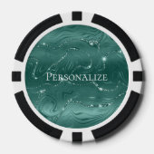 Emerald Green Glitzy Marmer Gepersonaliseerd Poker Chips (Voorkant)