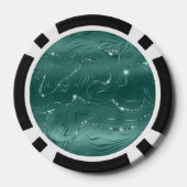 Emerald Green Glitzy Marmer Gepersonaliseerd Poker Chips (Achterkant)