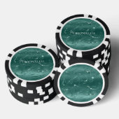 Emerald Green Glitzy Marmer Gepersonaliseerd Poker Chips (Opstapeling)