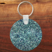 Emerald Green Glitzy Marmer Gepersonaliseerd Sleutelhanger (Achterkant)